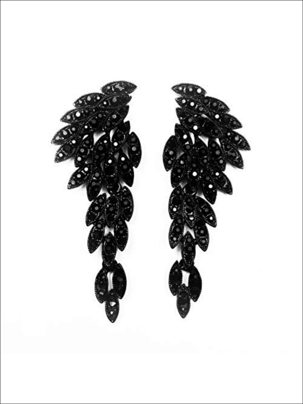 Art Deco Angel Wings Rhinestone Dangle Earrings Gothic Statement Women